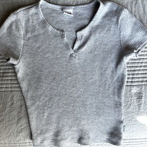 TNA waffle knit cropped top
